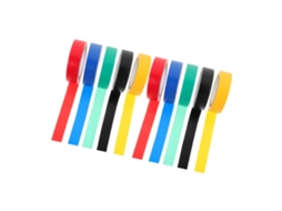 Fita Isolante Colorida Smasolo, 10 Rolos, Para Cabos Elétricos, Uso Interno E Externo, Alta Temperatura