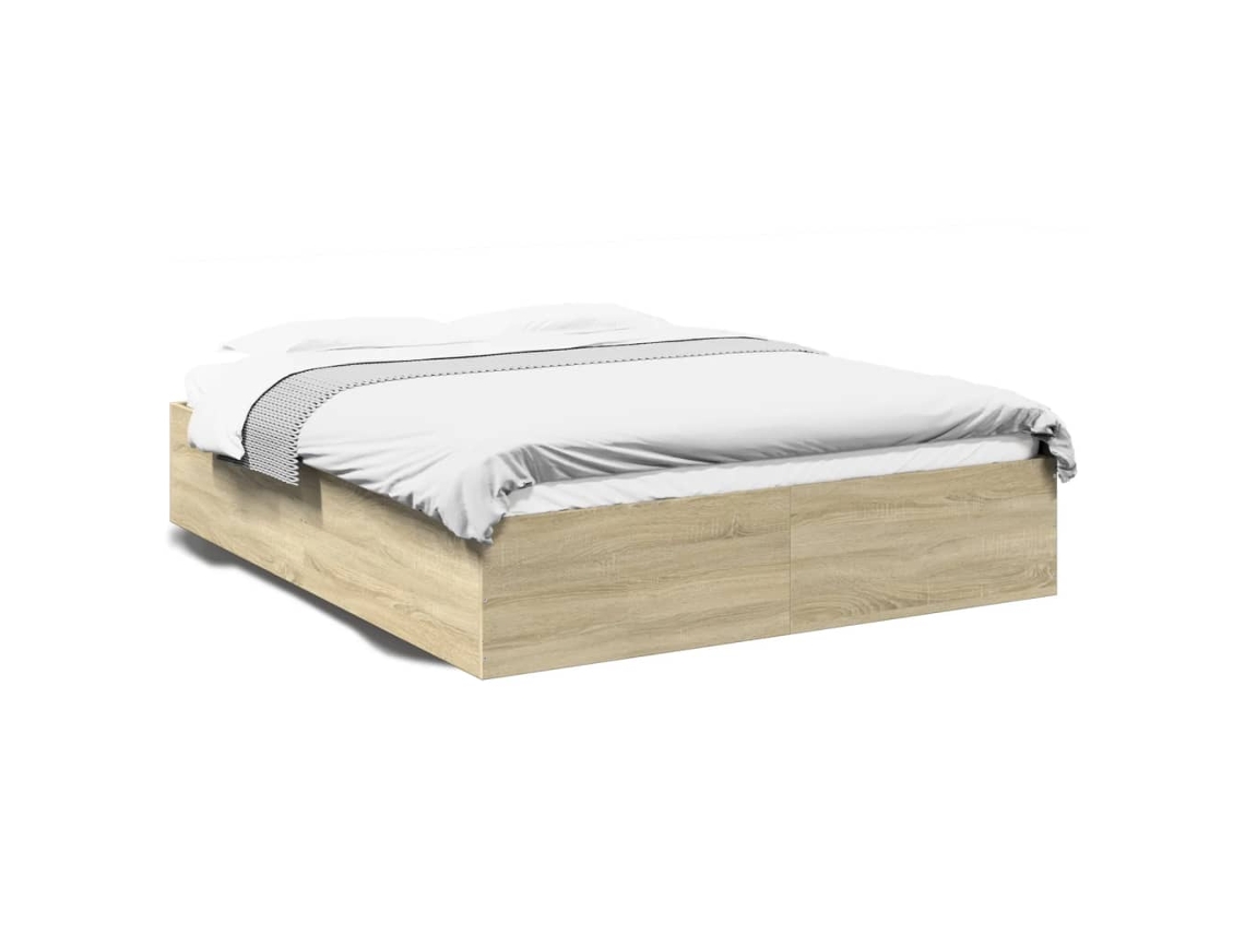Bed Frame, Bed Frames Vidaxl Marrom Madeira Processada (150 X 200 Cm)