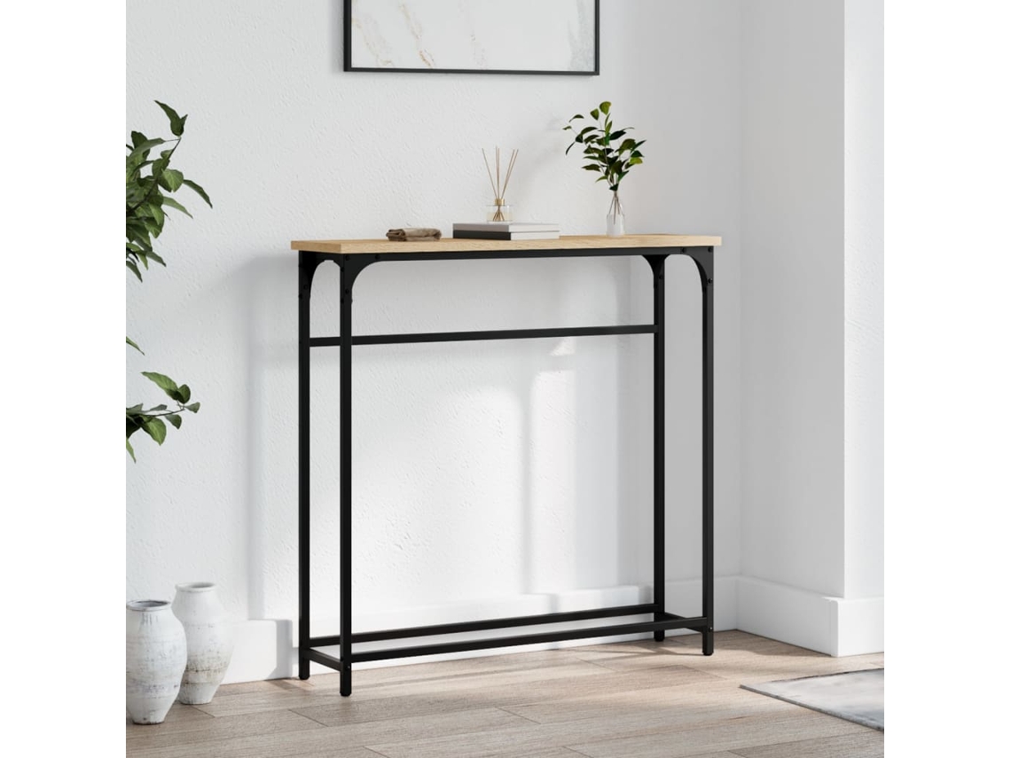 Vidaxl Mesa De Console Carvalho Sonoma 75x19,5x75 Cm Madeira Projetada