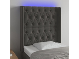 Cabecero de terciopelo con luces LED 83x16x118/128cm Gris oscuro
