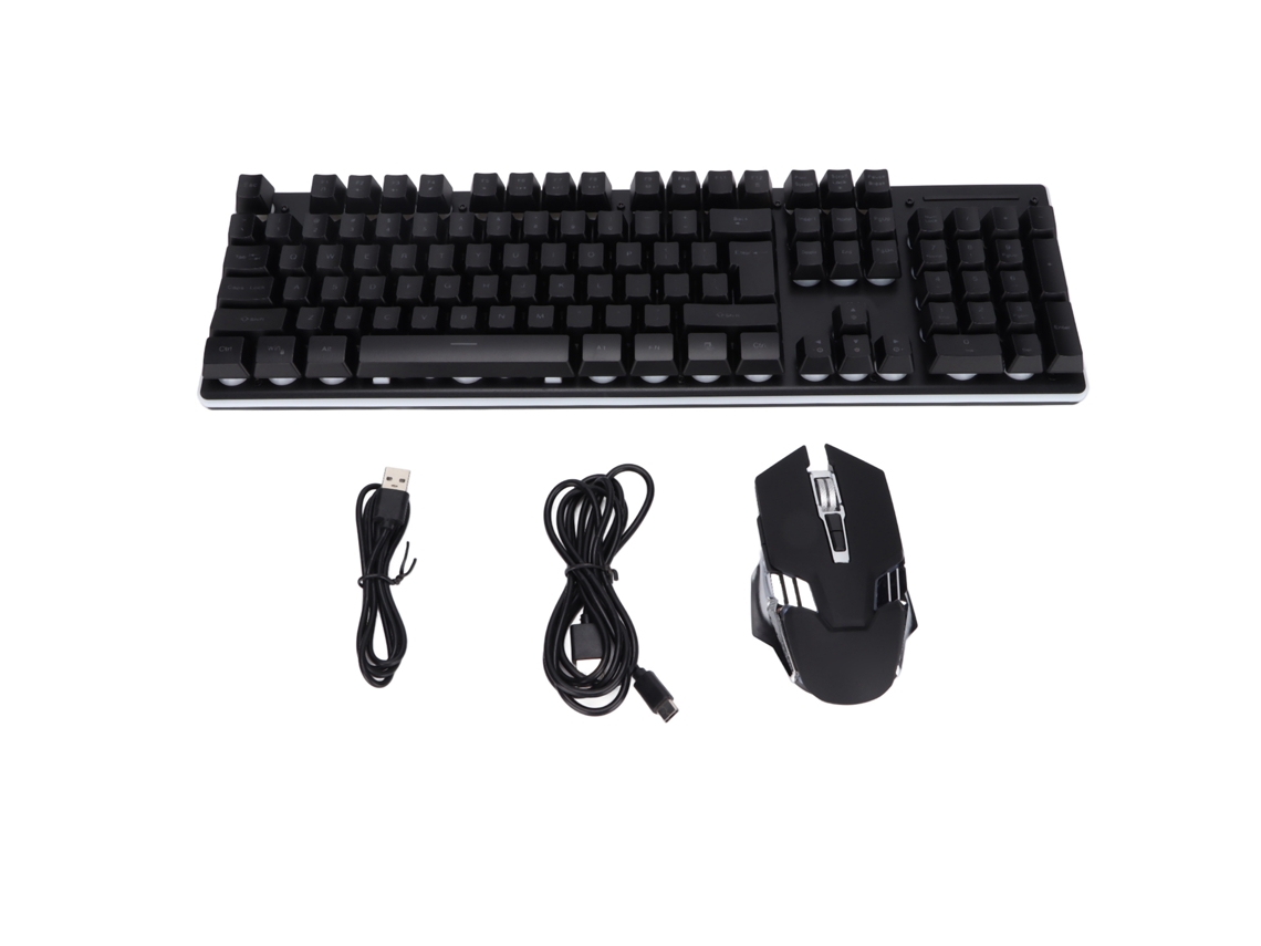 Teclado E Mouse Sem Fio 2.4g Rgb 104 Teclas Carregável Design Ergonômico Para Escritório E Jogos