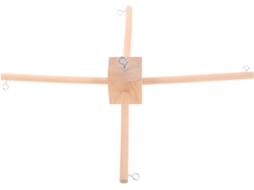 Móbile Madeira Mesmo Suporte Quadrado 3 Conectores Vento Quartos Meninos Meninas Acessórios Natural Moldura GOKOCO