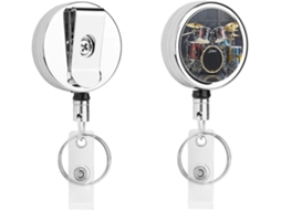 Porta Crachá Retrátil Em Formato De Bateria, Compacto E Leve, Com Clipe De Metal E Chaveiro Ideal Enfermeiros