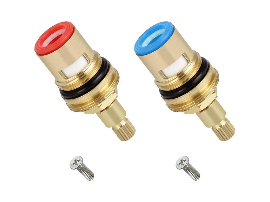 2026-2 Piezas De Cartuchos Cerámicos Para Grifo, Cartuchos De Latón Universal De 1/2", Reemplazo Para Cocina Y Baño (caliente Y Frío)