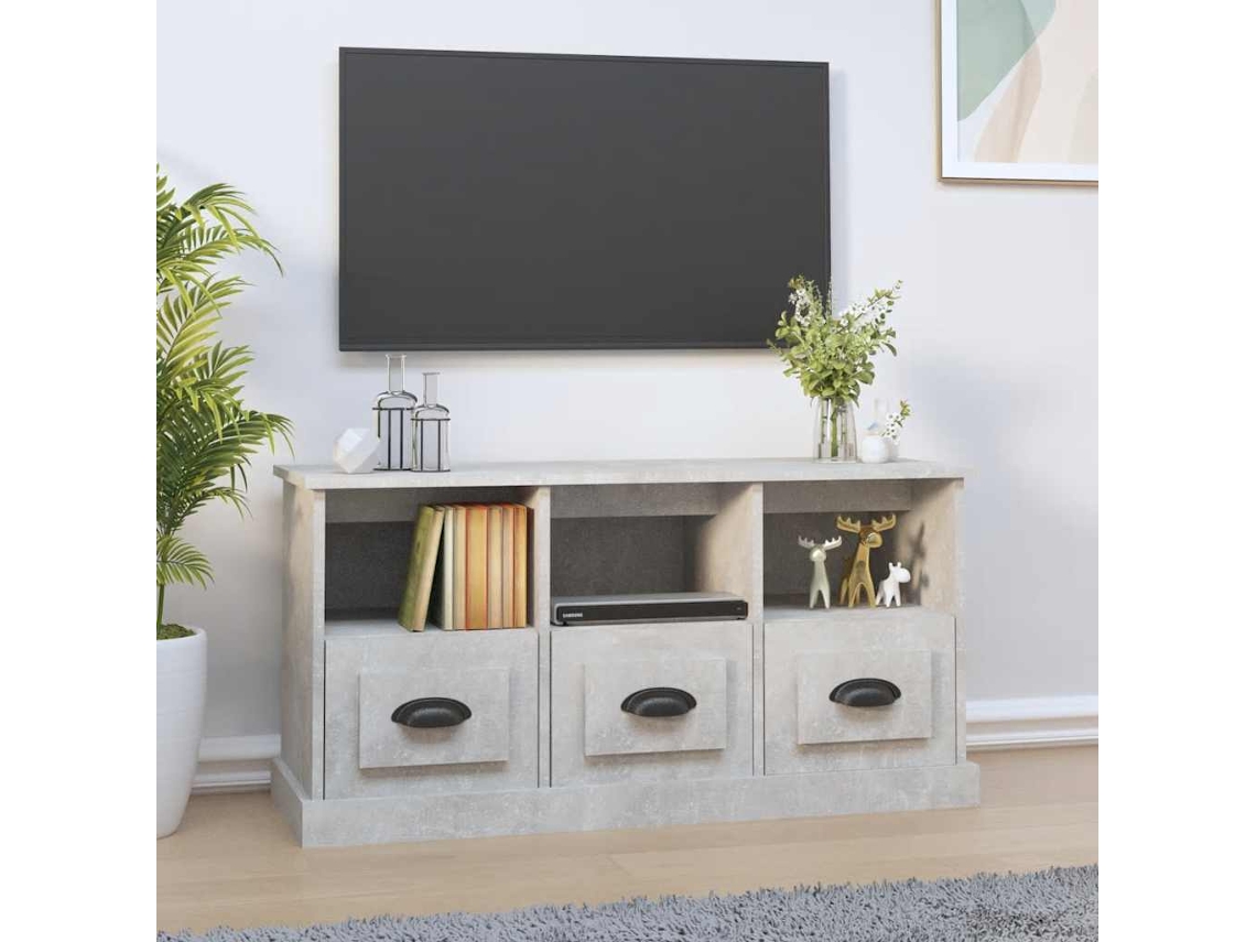 Vidaxl Móvel De Tv 100x35x50 Cm Derivados De Madeira Cinzento Cimento
