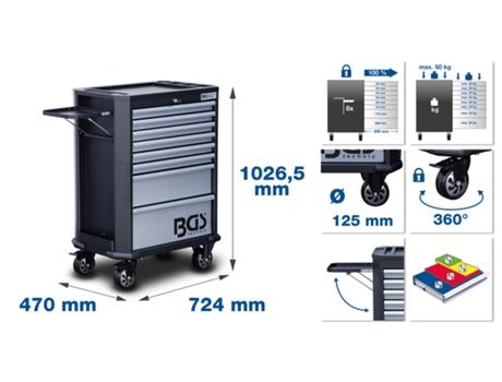 Carro De Ferramentas BGS com 299 Peças