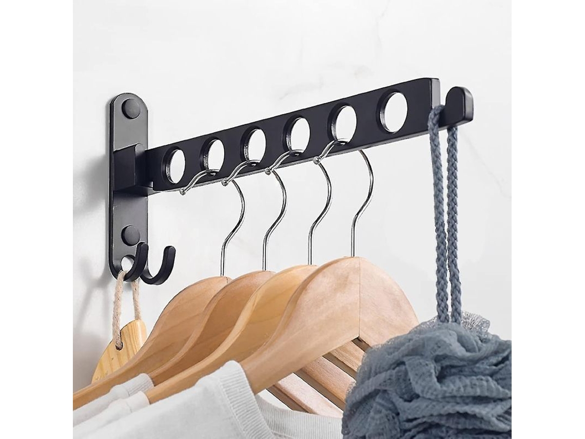 2025 Colgador De Parede Plegável, Rack De Secagem Rotativo 90°, Material De Alumínio Resistente, Multifuncional Para Roupa