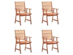 Maison Exclusive - Cadeiras De Jantar P/ Jardim 4 Pcs C/ Almofadões Acácia Maciça