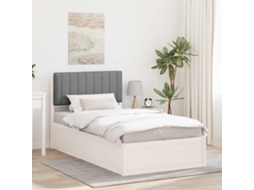 Vidaxl Estrutura De Cama Com Cabeceira Estofada Cinzento-claro