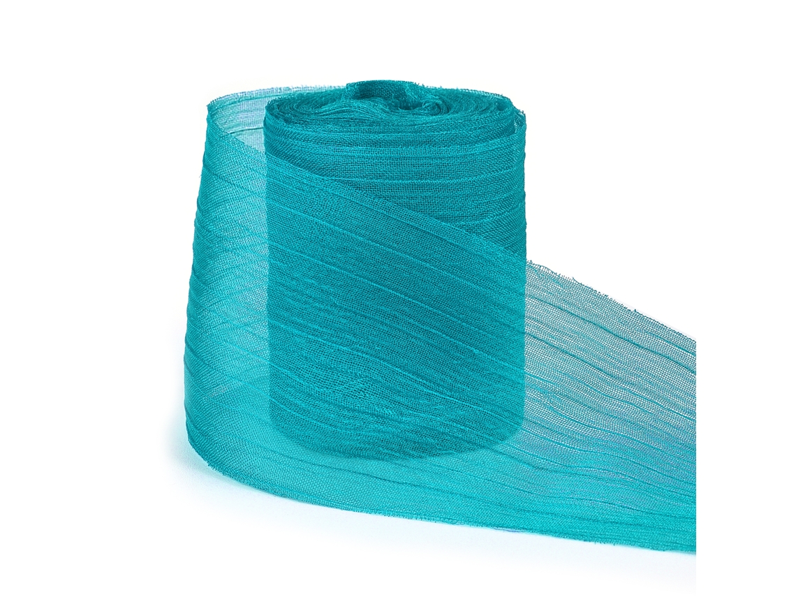 Fita de Fio Texturizado de 4 Cm (5 Jardas), Ideal para Acessórios de Cabelo, Artesanato e Decoração. MDUG (azul)