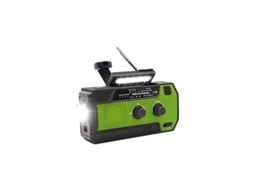 Rádio Solar, Am/fm de 4000mah, Luz de Emergência com Manivela, Verde AQUAFORGE