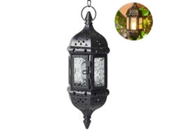 Luminária De Velas Pendente Vintage Marroquina Metalica