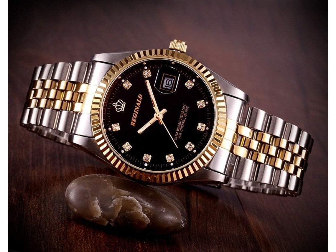 Lurelia Relógio Feminino, Movimento De Quartzo, Data/calendário, Resistente À Água 30m, Vermelho, Dourado