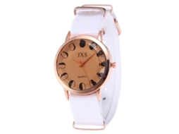Relógio de Pulso Feminino Zhoulianfa de Quartzo com Pulseira de Lona Simples e Elegante Branco