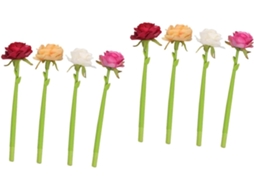 Conjunto De 8 Canetas Esferográficas Com Design Realista Rosa,