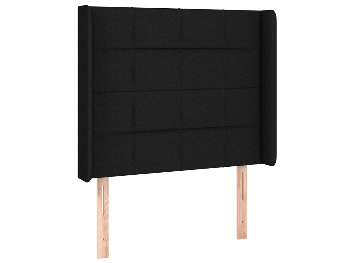 Cabeceira de Cama com Abas Tecido Preto MAISON EXCLUSIVE (93x16x118 cm)