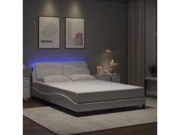 Vidaxl Estrutura De Cama Com Led Sem Colchão Zadar 140x190 Cm Branco