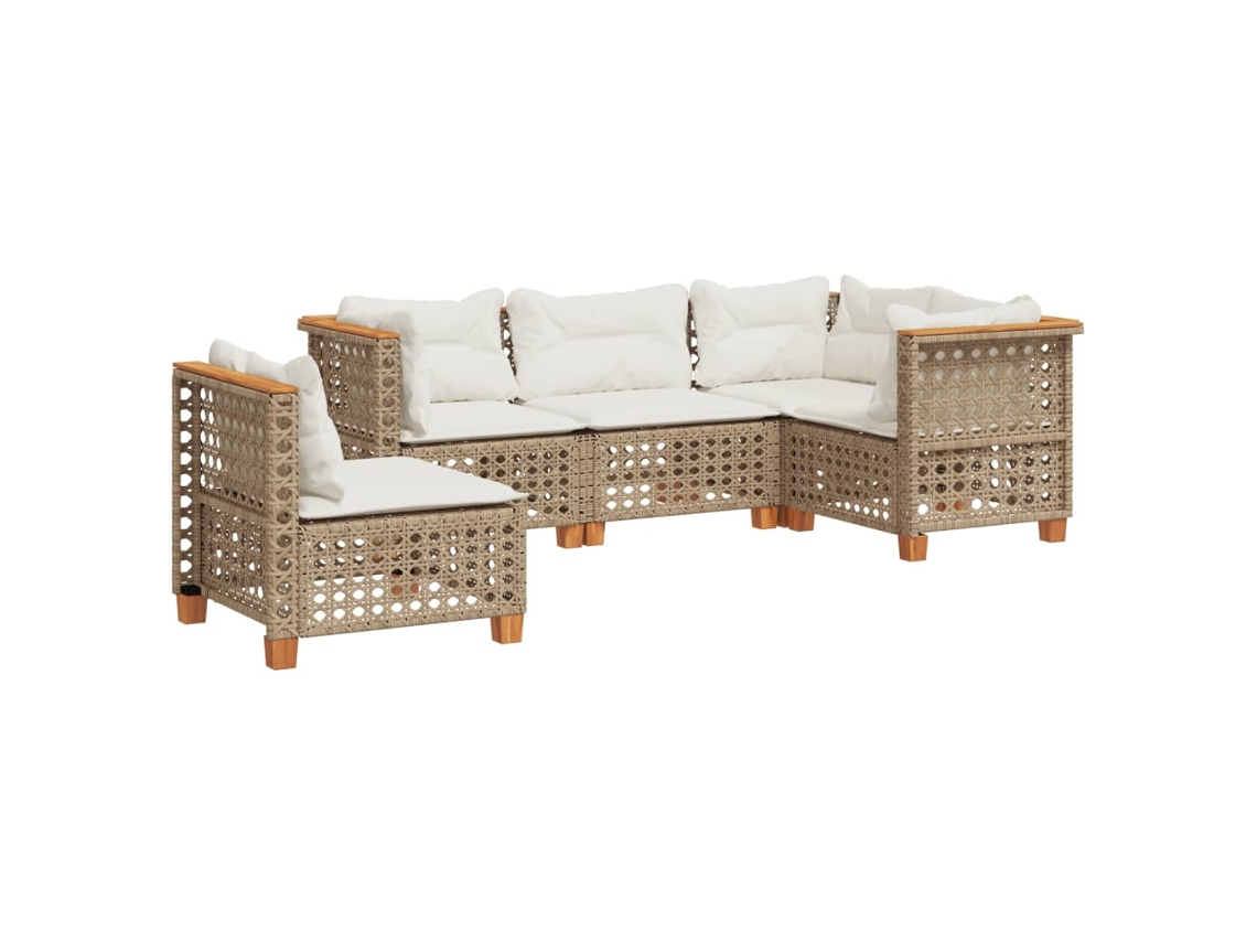Garden Sofa Set, Garden Sofa Sets Vidaxl Bege Rattan / Vime (n/a)