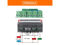 Yuru controlador de temperatura com display dual, sonda Ntc, para incubadora, geladeira, 12V | S/MARCA