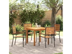 Vidaxl Conjunto de Jantar para Jardim 5 Pcs Preto