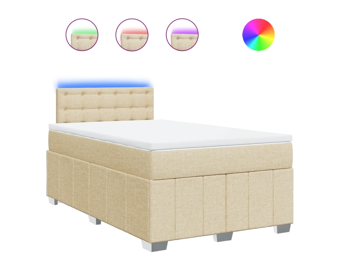 Box Spring Bed, Box Spring Beds Vidaxl Creme Tecido (120 X 200 Cm)