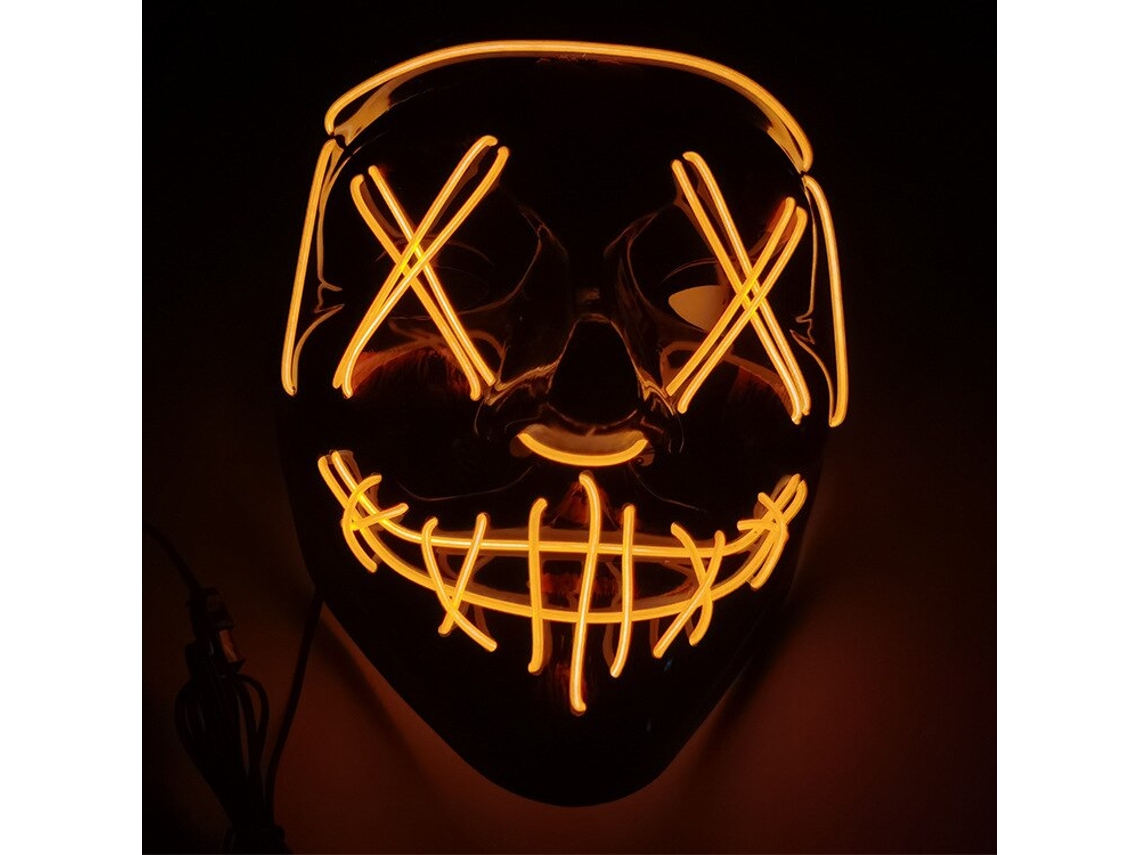 Halloween Demon Slayer Topeng Lampu Led Anime Fox Skeleton Cosplay Pesta Rave Dekorasi Topeng Mainan Untuk Anak-Anak Dewasa Hadiah Halloween