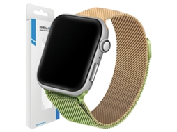 Pulseira De Aço Beline Para Apple Watch 38/40/41 Mm Verde/dourada