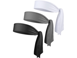 Diademas - Paquete De 3 - Banda Elástica Para El Sudor - Banda Para La Frente - Ajustable - Blanco/gris/negro