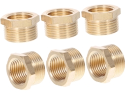 Conjunto De 6 Adaptadores Latão Para Mangueira Jardim, Redutor 3/4"