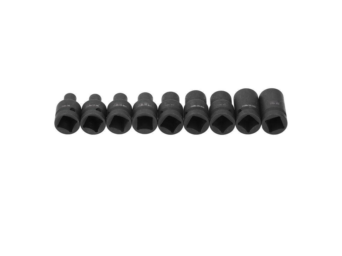 Conjunto De 9 Brocas De Ferramenta De Aço Cr-mo, 1/2 Polegada, Para Chave Elétrica Neumática E Manual