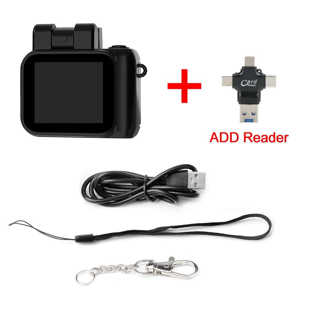 Mini Câmera Slr Infantil com Flash e Compartimento para Bateria, 1080p, Tela Lcd MDUG (preta + Leitor de Cartão 32gb)
