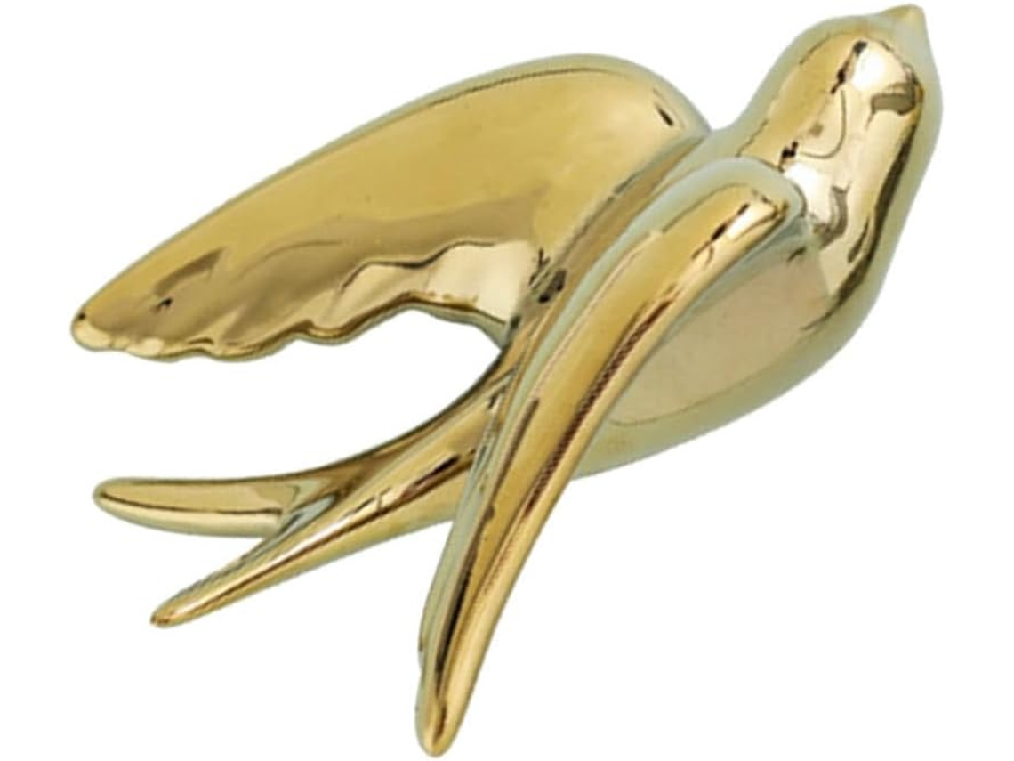 Ornamento Decorativo Original Parede Pássaro Cerâmica Dourado Estilo Nórdico Escultura Elegante Hotel Bar GOKOCO