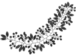 Tiara De Noiva Em Liga De Zinco Adornada Com Strass, Tiara Preta Em Formato De Videira Para Casamento.
