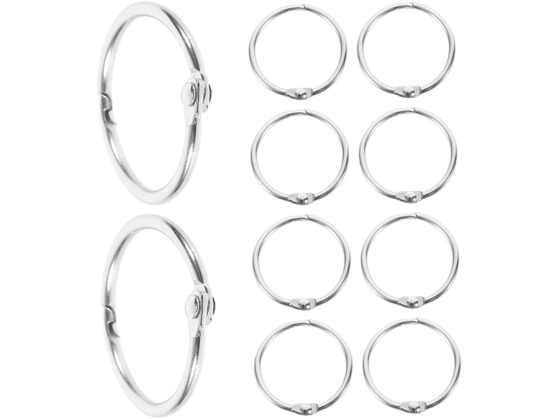 Argolas De Metal Para Fichários E Livros, Diâmetro Interno De 35mm, 20 Unidades Por Pacote Em Saco Pp, Argolas Para