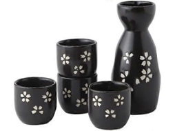 Conjunto De Saquê Japonês De Cerâmica Com 4 Xícaras, Estilo Japonês Clássico, Próprio Para Lava-louças E Micro-ondas.