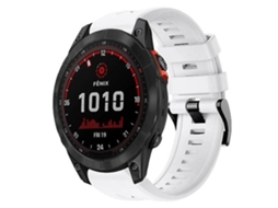 Pulseira de relógio Garmin Fenix 7 em silicone branco Chennnls