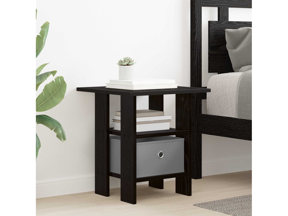 Vidaxl Mesa-de-cabeceira Carvalho Preto 41 X 40 X 45 Cm