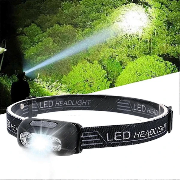 Lanterna De Cabeça Super Potente Com Sensor De Luz, Mini Lanterna Led À Prova D'água E Recarregável Z