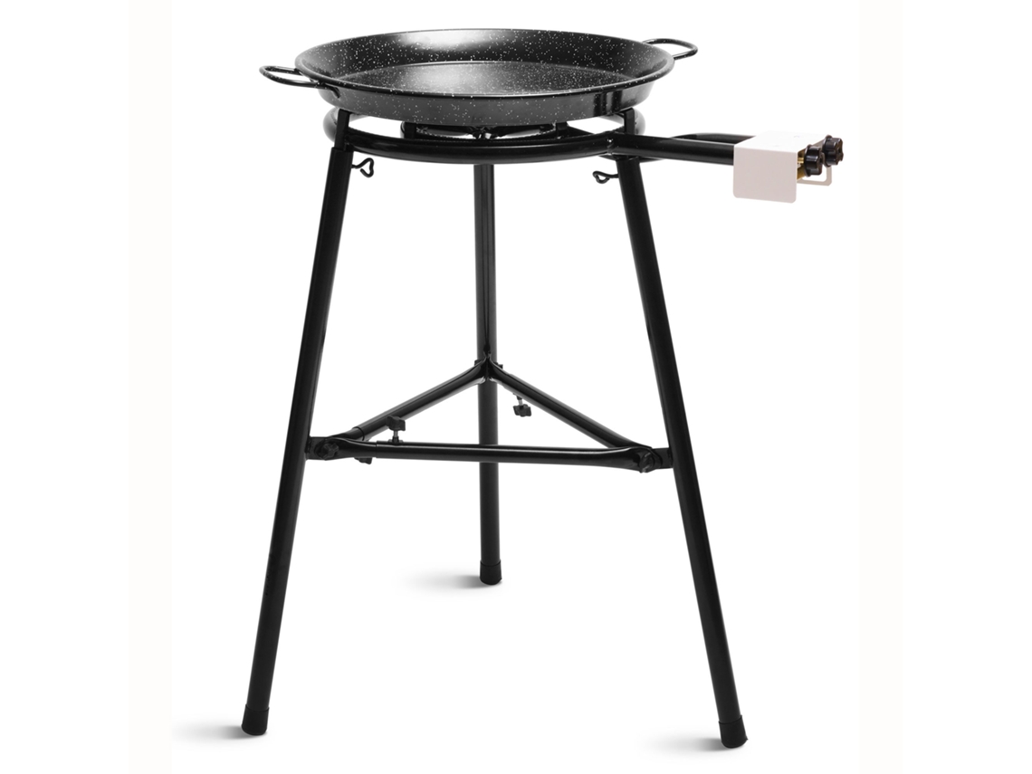Set Paella Queimador Duplo a Gás 40-20Cm Panela de Paella 46Cm Suporte 3 Pernas BRIEBE Medium