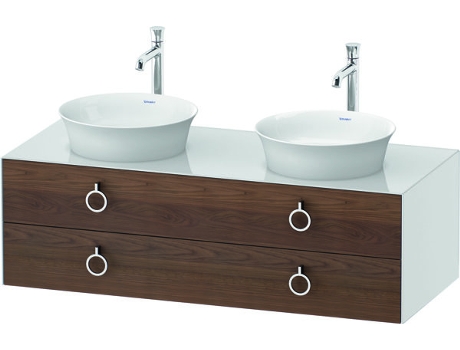 DURAVIT White Tulip móvel de casa de banho suspenso na parede Largura 1300 X Profundidade 550Mm com 2 Gavetas com Alça Wt4993B