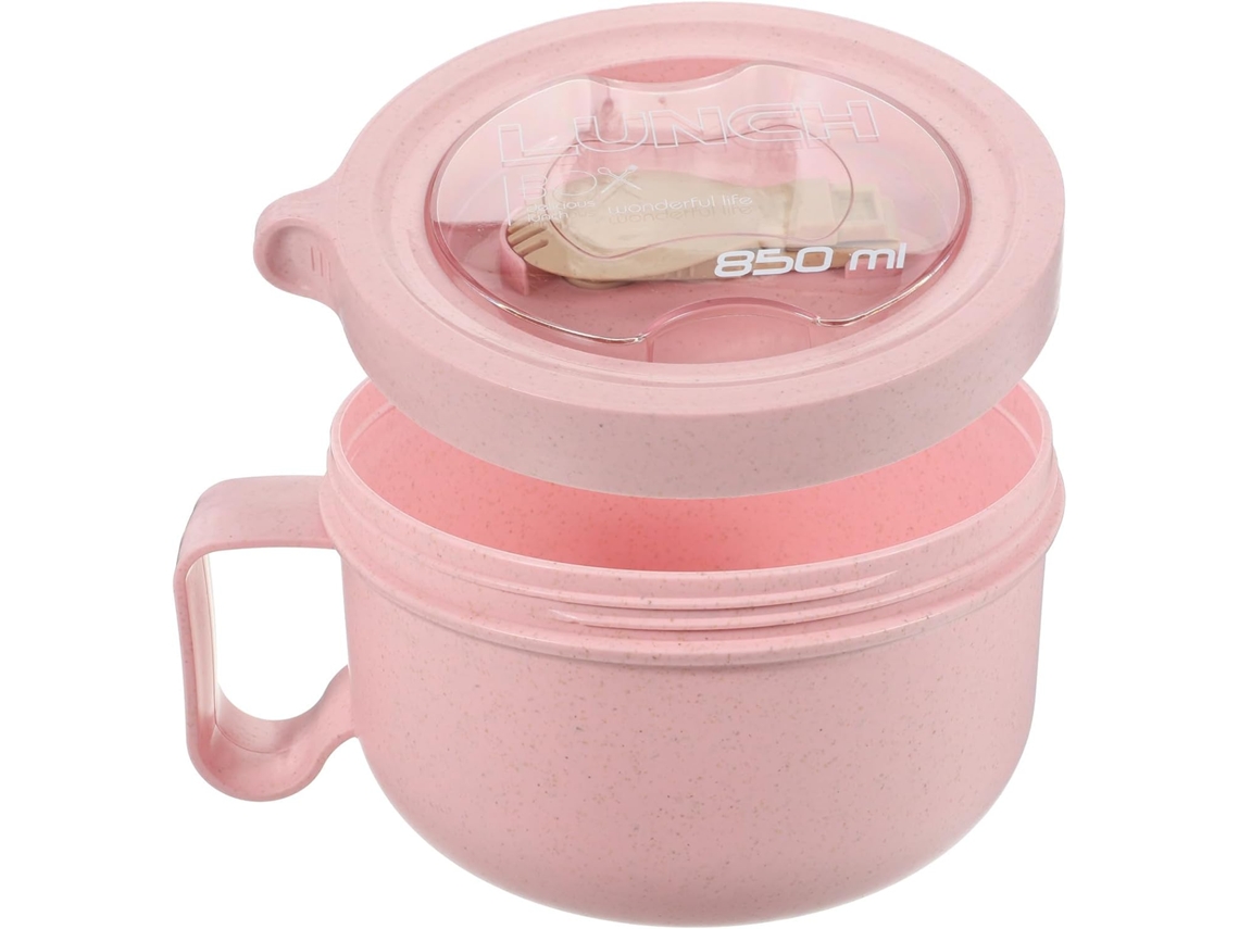 Lancheira Portátil Rosa Em Polipropileno, Grande Capacidade, À Prova De Vazamentos
