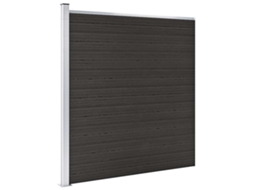 Vidaxl Painel De Vedação Wpc 175x186 Cm Preto