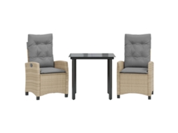 Garden Dining Set, Garden Dining Sets Vidaxl Bege Rattan / Vime (mesa Com 80 Cm De Comprimento)