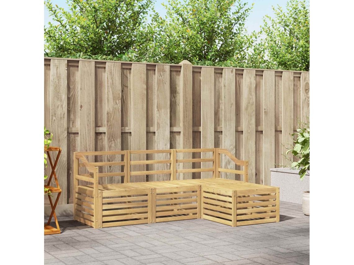 Vidaxl Conjunto De Sofás Para Exterior 4 Unid. Branco
