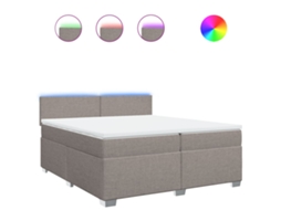 Box Spring Bed, Box Spring Beds Vidaxl Cinzento-acastanhado Tecido (200 X 200 Cm)