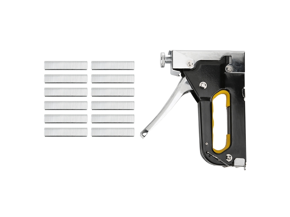 Ferramenta Manual De Fixação Com Prego E Grampo Aço Liga Preto 3 Em 1 Acessório De Hardware