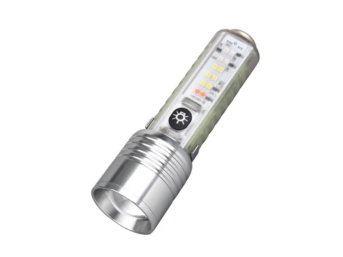 Mini Lanterna Transparente Com Zoom A Laser Branco De 30w E Caneta Magnética
