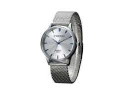 Relógio de Pulso Masculino de Negócios Pulseira de Tecido Quartzo Branco