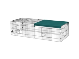 Gaiola para Coelhos Externa e Interna com Telhado de Aço. 185x75x50cm. Verde Ge