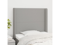 Cabeceira cama c/ abas tecido 103x16x118/128 cm cinzento-claro